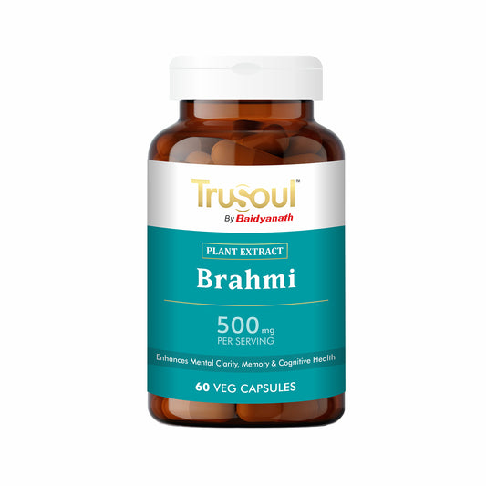 Trusoul Brahmi supplement bottle on a white background
