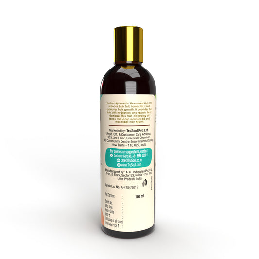 backside of TruSoul Hemp Seed Hair Oil bottle