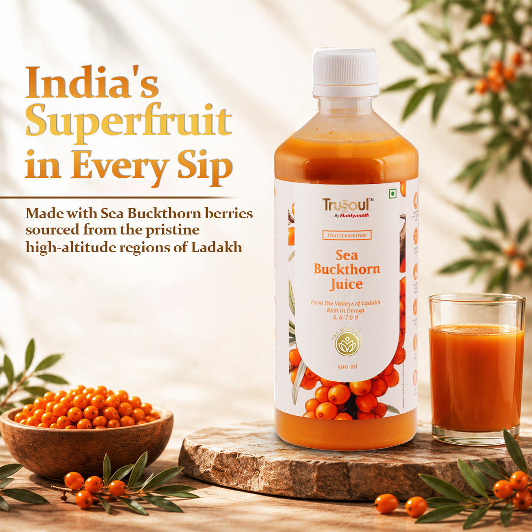 TruSoul By Baidyanath Sea Buckthorn Juice 500ml | Rich in Omega 3, 6, 7 & 9
