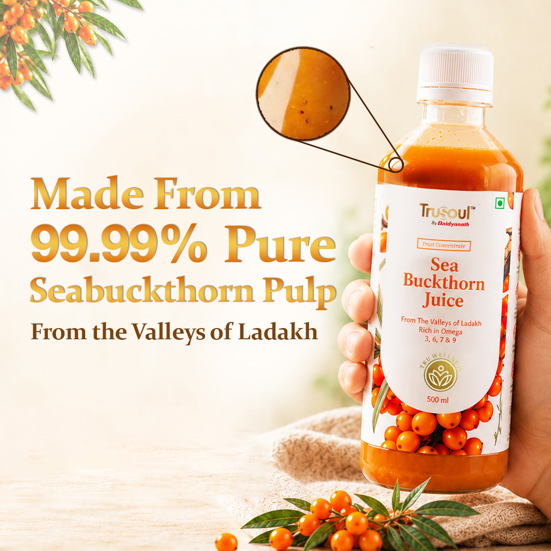 TruSoul By Baidyanath Sea Buckthorn Juice 500ml | Rich in Omega 3, 6, 7 & 9