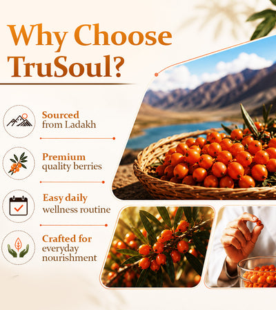 TruSoul By Baidyanath Sea Buckthorn Juice 500ml | Rich in Omega 3, 6, 7 & 9