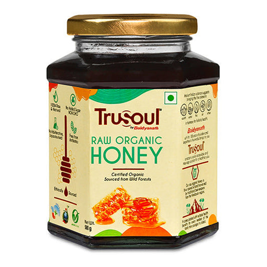 TruSoul Raw Organic Honey, 500gm (Glass Bottle)| Certified Organic Honey sourced from Himalayas