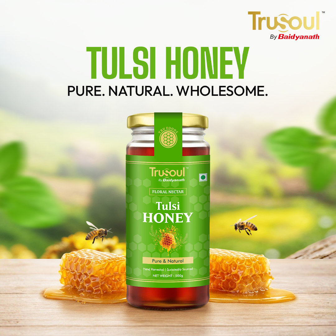 Pure & Natural Tulsi Honey- 500gm | Natural Immunity Booster | Raw & Unprocessed Honey | Forest Honey