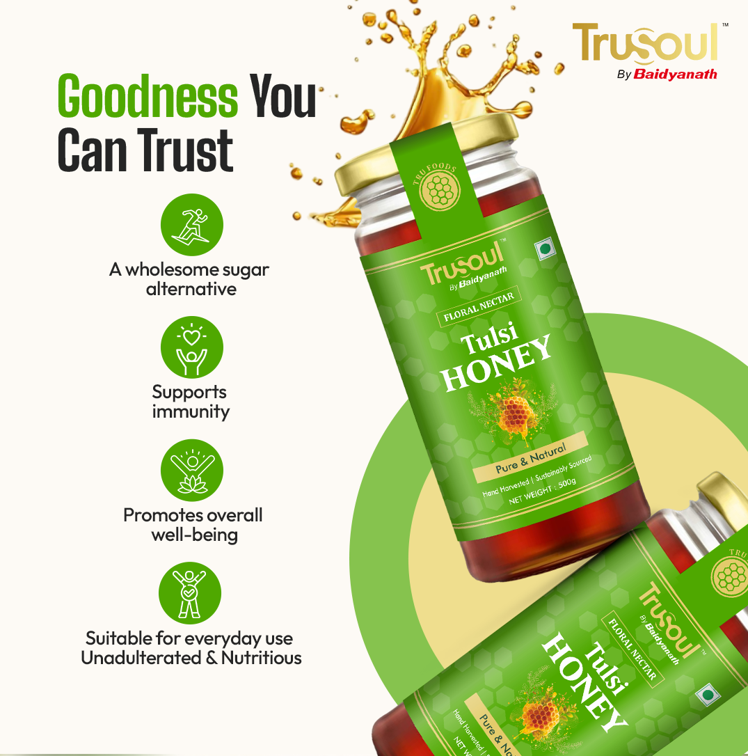 Pure & Natural Tulsi Honey- 500gm | Natural Immunity Booster | Raw & Unprocessed Honey | Forest Honey