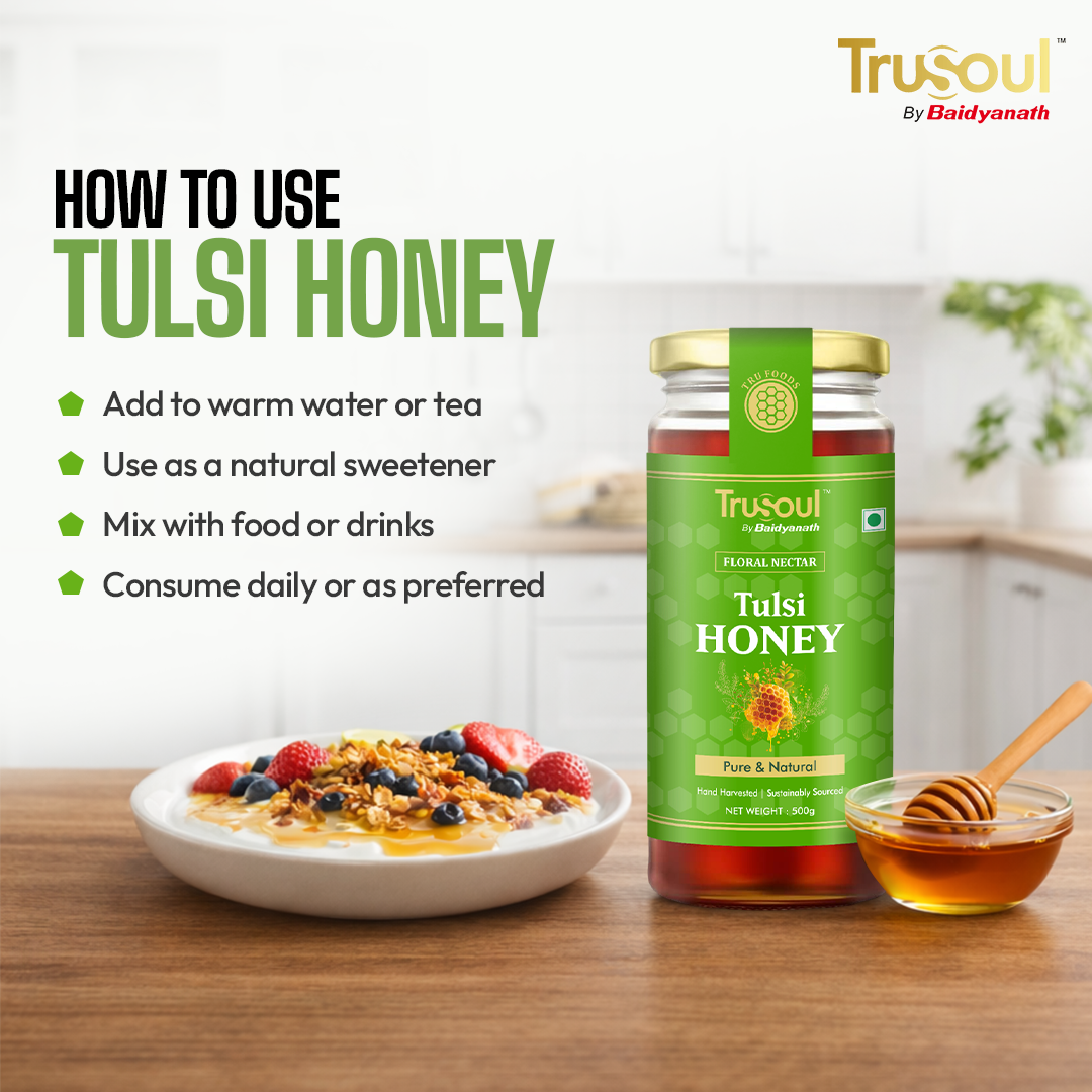 Pure & Natural Tulsi Honey- 500gm | Natural Immunity Booster | Raw & Unprocessed Honey | Forest Honey