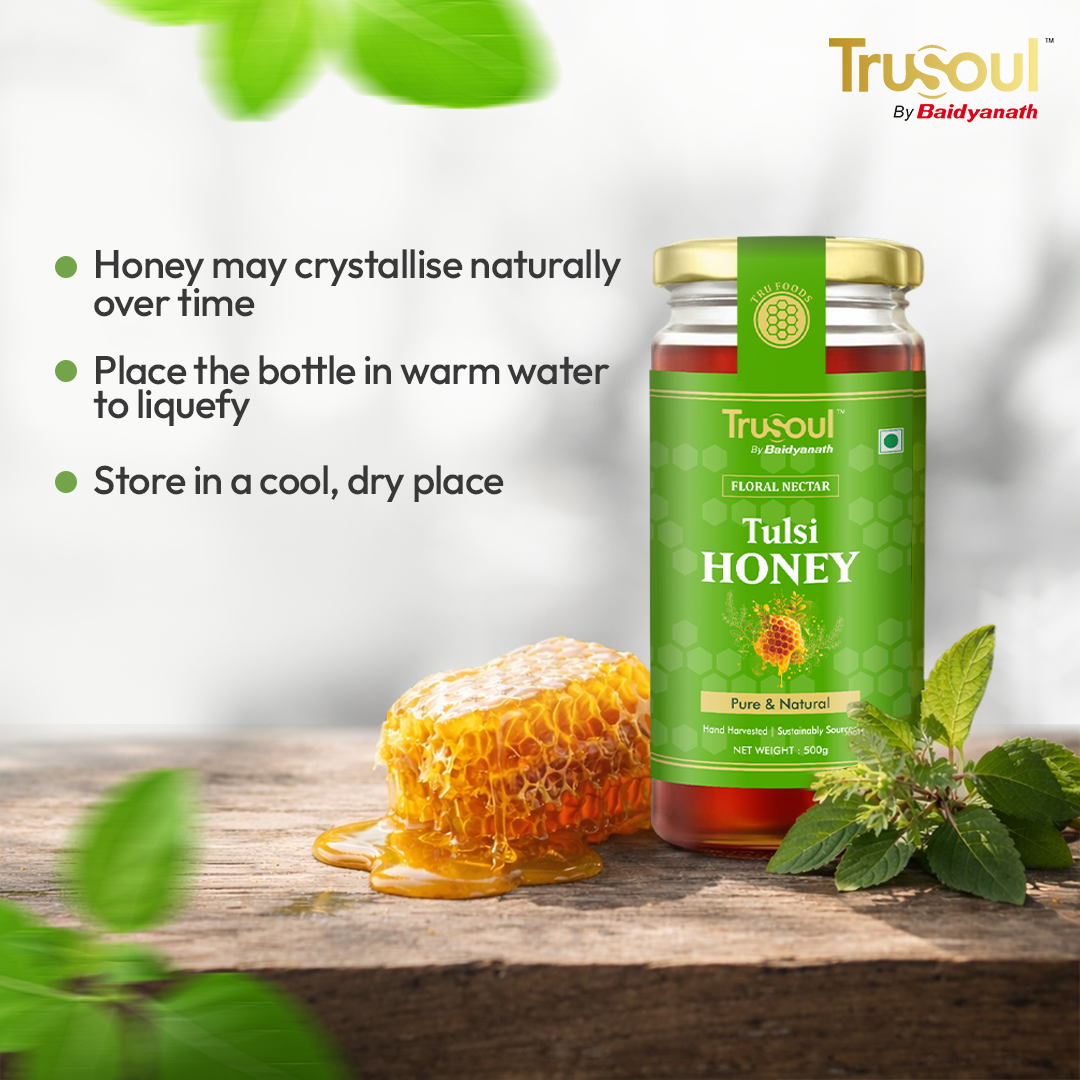 Pure & Natural Tulsi Honey- 500gm | Natural Immunity Booster | Raw & Unprocessed Honey | Forest Honey